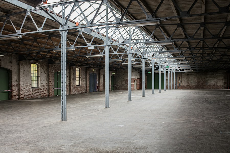 Spacious industrial warehouse interior